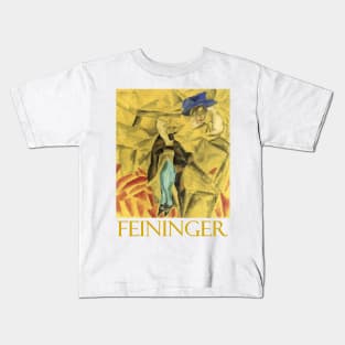 Girl with Green Stockings (1915) by Lyonel Feininger Kids T-Shirt